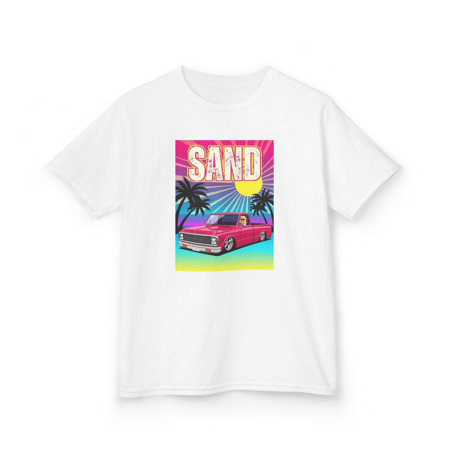 Kids pink truck sunset