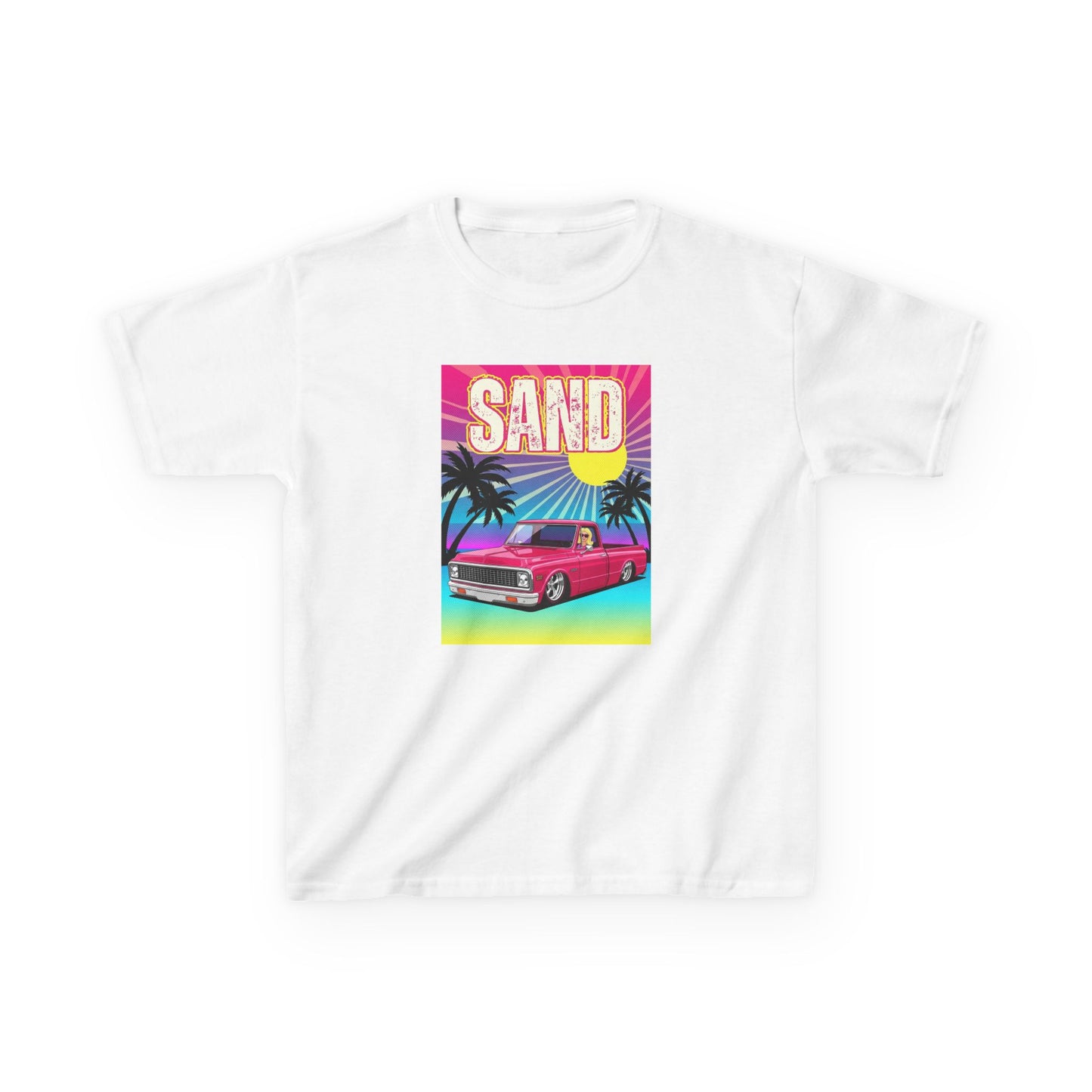 Kids pink truck sunset