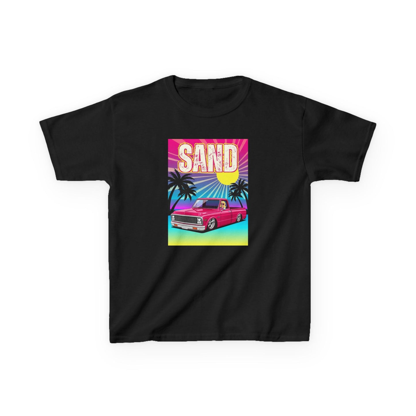 Kids pink truck sunset